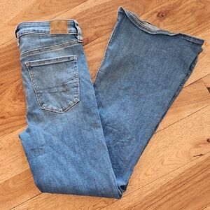 American Eagle Outfitters Blue Flare Wide Leg Jeans